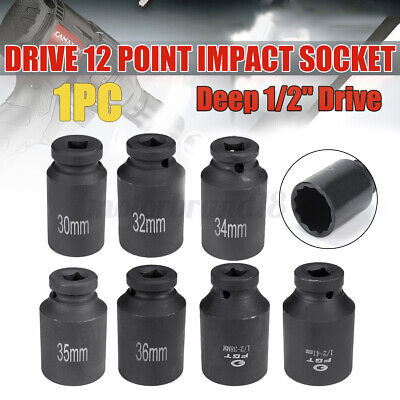4pcs 1//2/" Drive Deep Impact Socket Set Axle Hub Nut 12-Point Metric CR-V 30-36mm