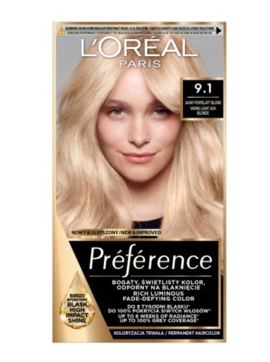 L'Oreal Paris Preference 9.1 Oslo Blond Haarfarbe, Permanent, 1 Stk.