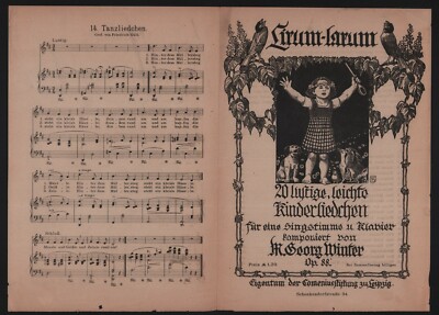 LEIPZIG, Druck Noten 1915, M. Georg Winter Lirum-larum Singstimme Klavier