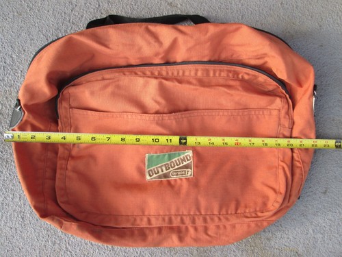 Vintage OUTBOUND Taymor Duffle Bag Tote Travel Bag Luggage Pack Orange FLAW - Picture 13 of 17