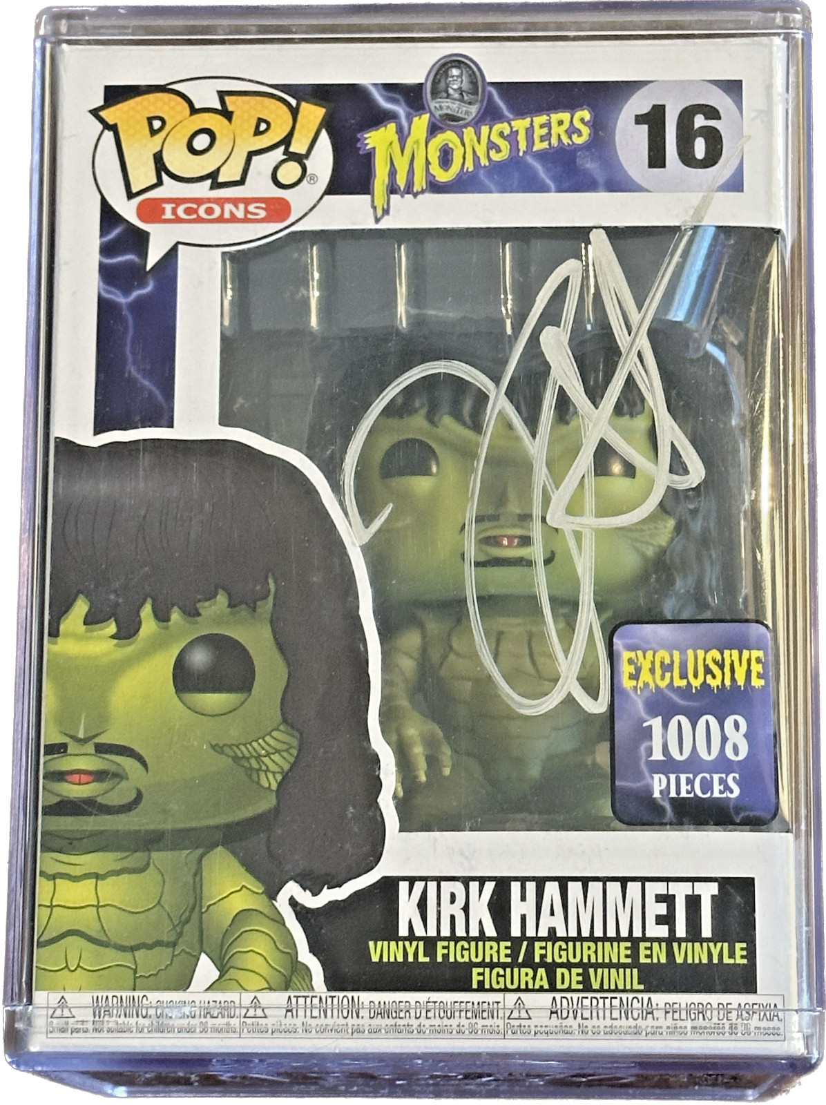¡Funko Vinilo Pop Autografiado Kirk Hammett 16 Monstruos Firmados Metallica! Psa/Adn