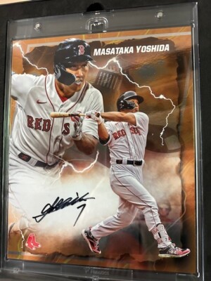 Fanatics Under Wraps Emanate Masataka Yoshida ORANGE AUTO /25 SP 8x10 Boston
