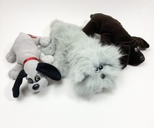 1985 Vintage Pound Puppy Plush Gray And Black Dogs Lot Of 3