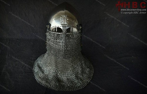 CHRISTMAS X-MAS Medieval Helmet English cross Bascinet Medieval Steel Fight - Picture 2 of 9