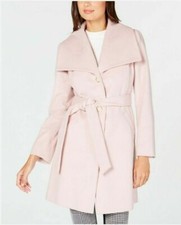 Anne Klein Wing Collar Belted Wrap Coat Size Uk 18