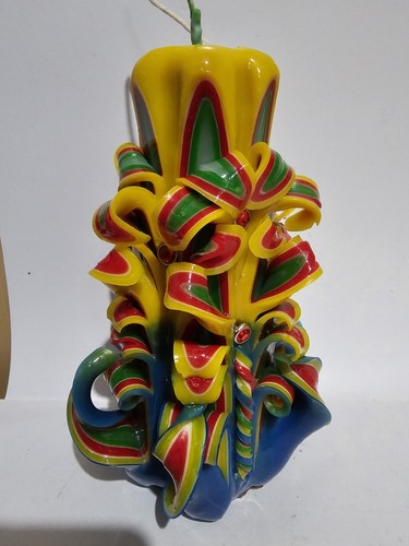 hand carved candle 16 cm - Picture 4 of 14
