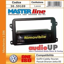 MASCHERINA AUTORADIO 1 DIN GOLF V PLUS 2005->2009 CASSETTO RIMOVIBILE