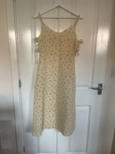 Brave Soul Red Floral Yellow Maxi Dress Size L Viscose Off Shoulder Front Split