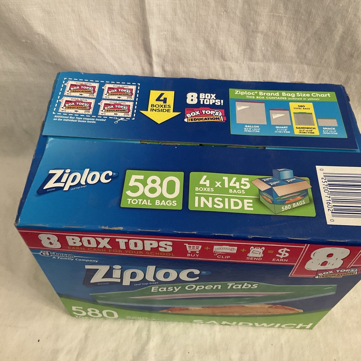 Ziploc Easy-Open Tab Sandwich Bags (580 ct.) 4 Boxes @ 145 Bags
