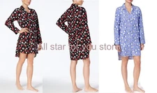 Charter Club Sleepshirt Printed Cotton Flannel Sleepshirt S, M