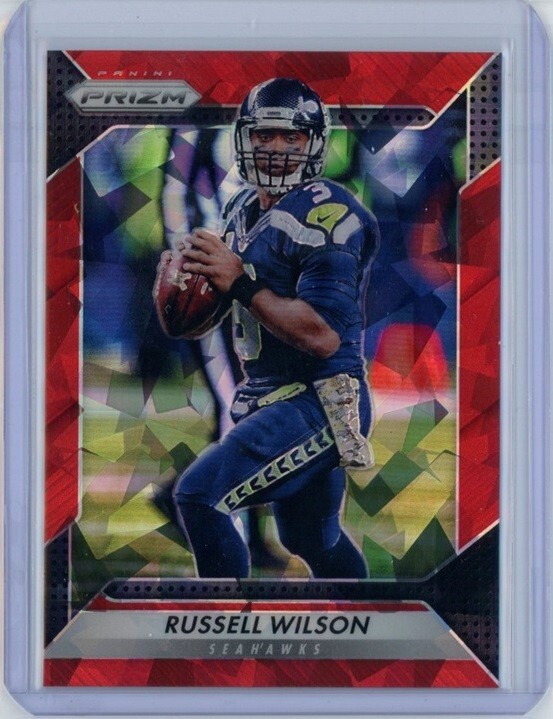 RUSSELL WILSON 2016 Panini Prizm RED CRYSTALS Ice #193 Seahawks Badgers 10/75