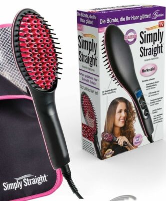 Genius Simply Straight Bürste Styling Glättbürste Glätten Stylen 2in1 + Tasche