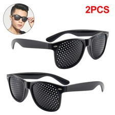 2 x Rasterbrille Gitterbrille Augentraining Sehkorrektur Pinhole Loch Brille Set