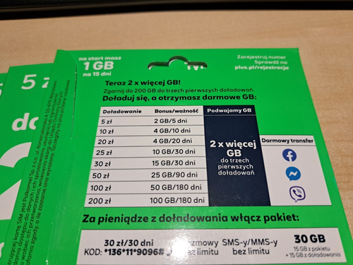 CARTE SIM PLUS POLOGNE 200 Go - EXPÉDITION RAPIDE - Photo 2 sur 2