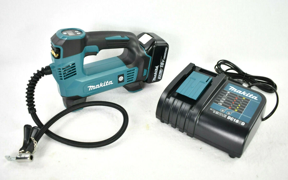 MAKITA 18V DMP180 Akku-Kompressor Fahrrad Druckluft Luftpumpe + 3Ah Akku +  Lader