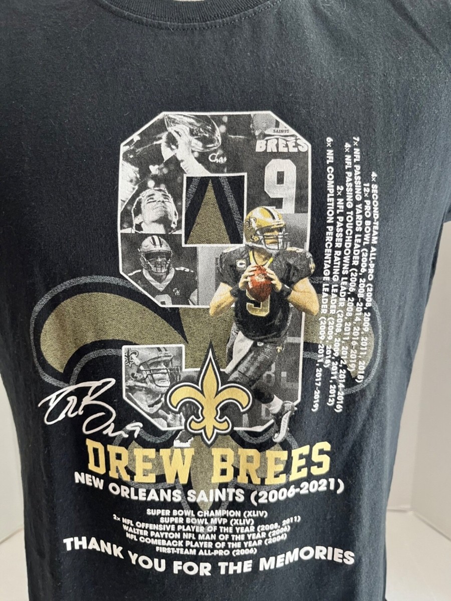 New Orleans Saints Drew Brees #9 T Shirt Womens Medium Black