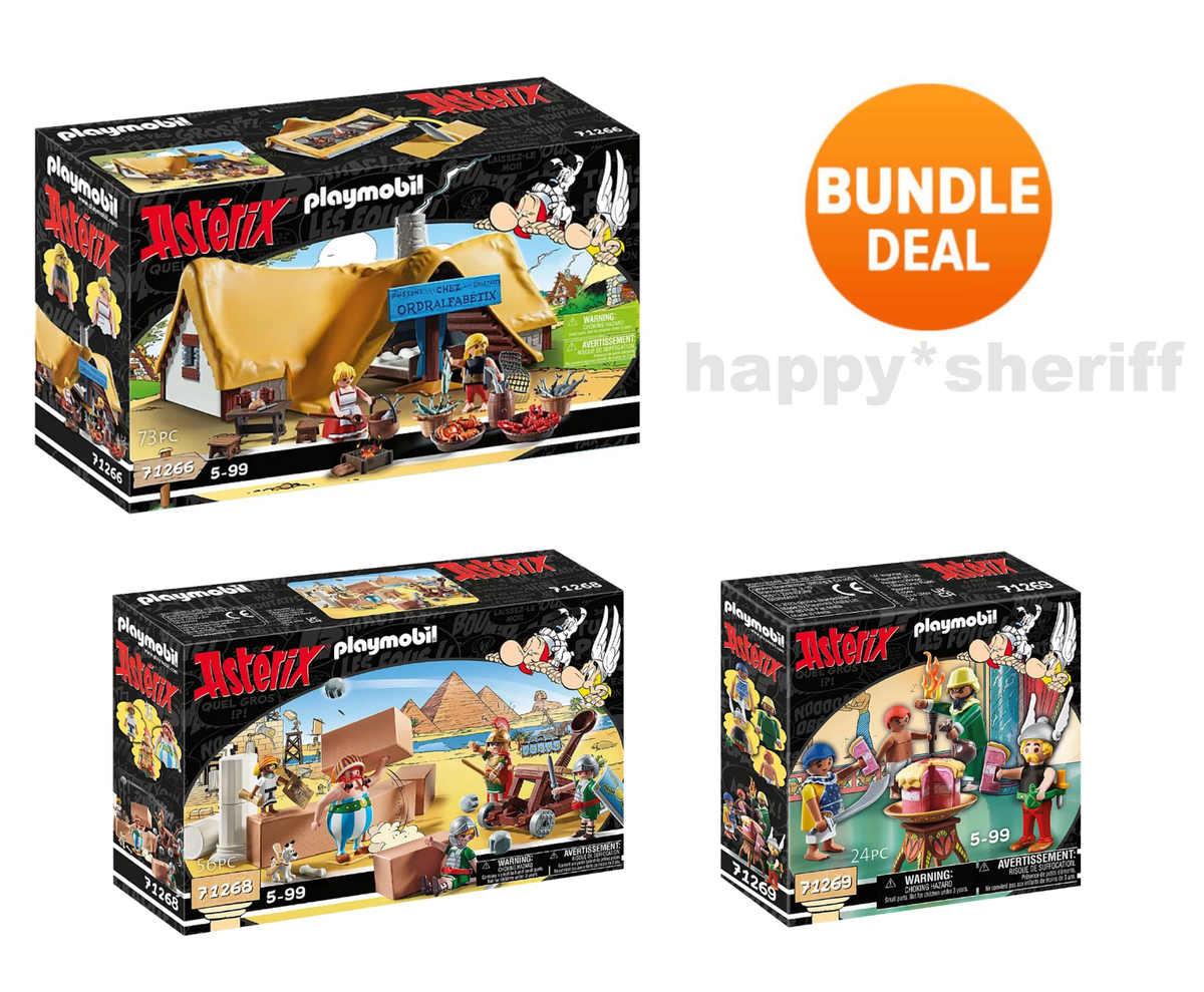 Playmobil Three Asterix Series Sets 71266 and 71268 and 71269 All