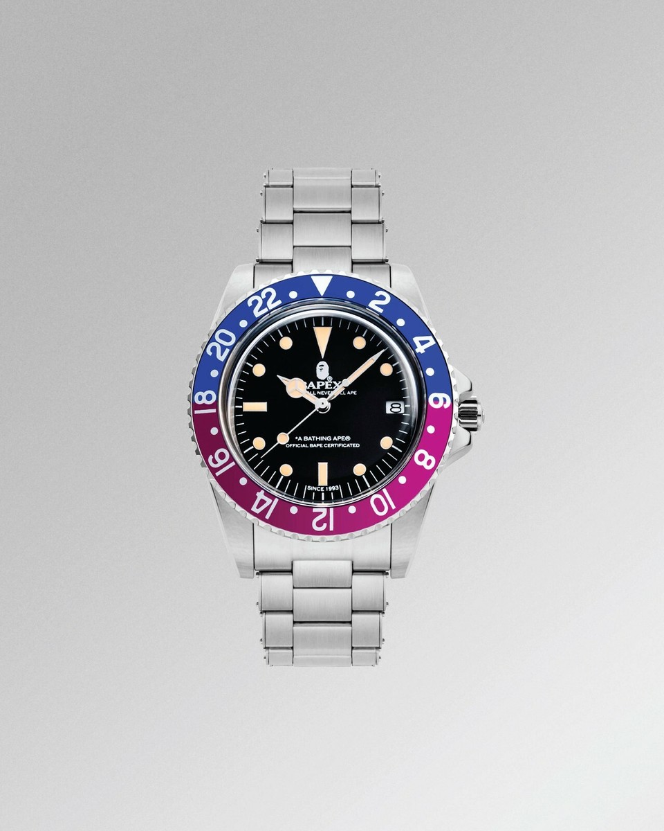 A BATHING APE Men's Goods VINTAGE TYPE 2 BAPEX Silver From Japan