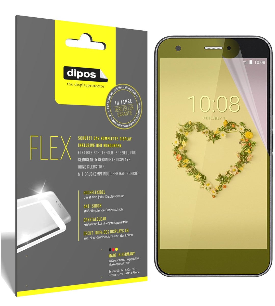 dipos I 3X Protector de Pantalla Compatible con Alcatel Idol 5s