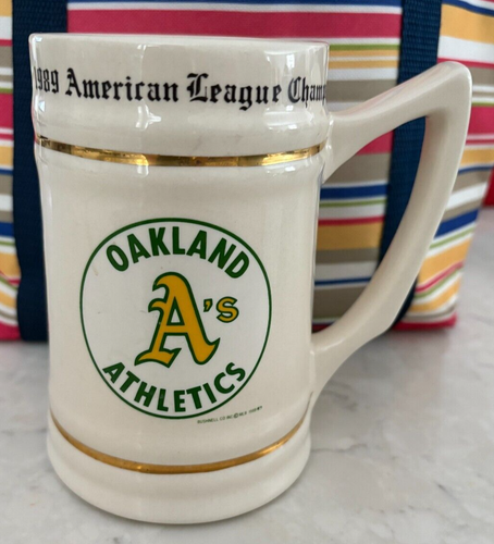 OAKLAND A'S "1988 AMERICAN LEAGUE CHAMPIONS-WORLD SERIES" BEER MUG STEIN