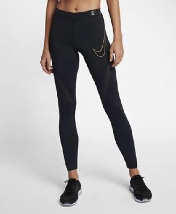 Nike Pro HyperCool Women s Swoosh Training Tights 888394 010 Size