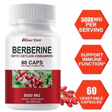 NEW 5000mg Berberine with Ceylon Cinnamon for Heart,Blood Sugar and Immune Healt