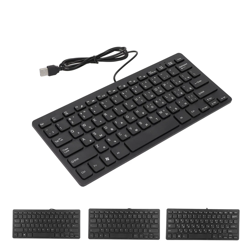 Keyboard 78 Keys Mute Ultra Thin Wired Mini USB Keyboard For PC Desktop Computer - Image 4 of 4