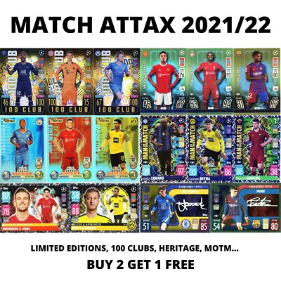 Match Attax 2021/22 21/22 Champions Limited Editions 100 Club Heritage & Subset