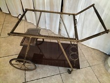 ECCEZIONALE CARRELLO BAR PORTA VIVANDE ANNI 50 - CON TELAIO IN OTTONE BAMBOO