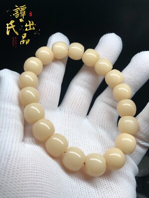 13mm Flawless 10year-old material Chenzi Bodhi Root Bracelet 10年老料陈籽精工刀角菩提根奶油色手串