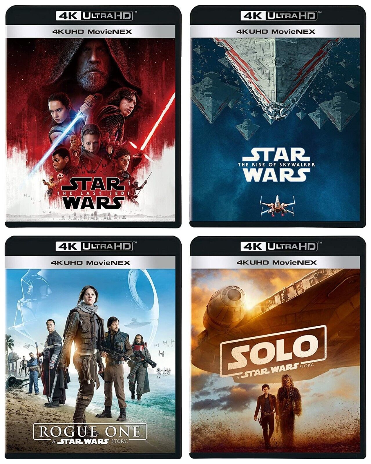 Star Wars 4 Films set 4K Ultra HD+3D Blu-ray+2D Blu-ray The Last Jedi, Solo  etc.