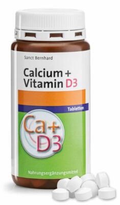 Calcium + D3 Tabletten Sanct Bernhard 150 Stück Eur2.53/100g + 5 Euro Gutschein