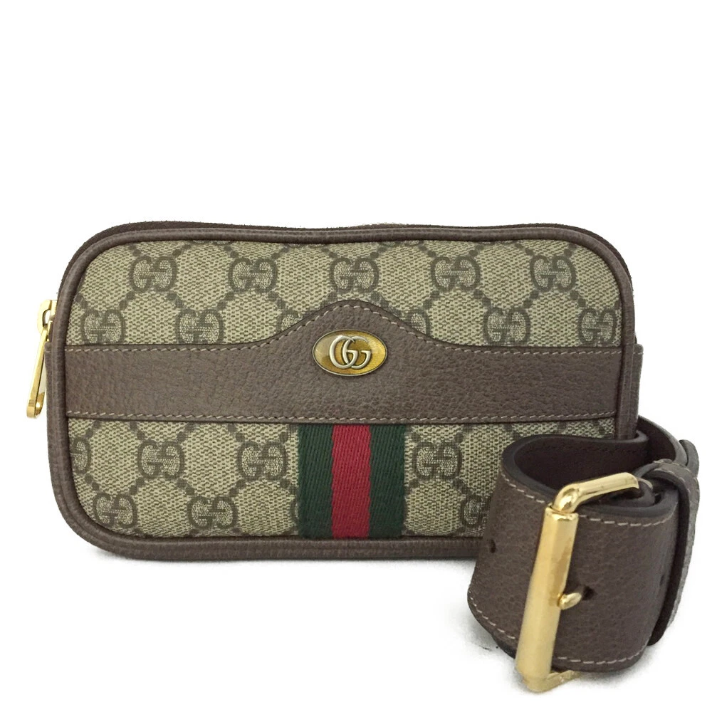 GUCCI Ophidia GG Supreme Sherry Line PVC pochette taille sac à fesses beige/4BD0319