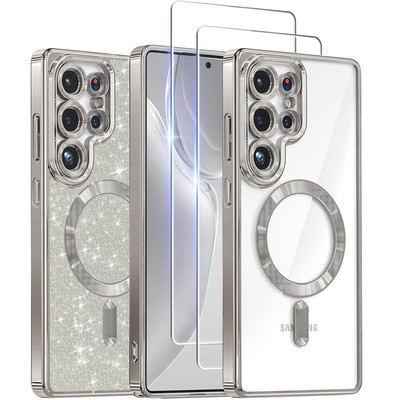 Glitzer Bling Magsafe Hülle Für Samsung S26 S25 S24 FE Ultra Handy Schutz Case