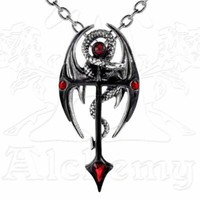 Dracheenkreuz Draconkreuz Alchemy Gothic P417 AnhäNger Schmuck