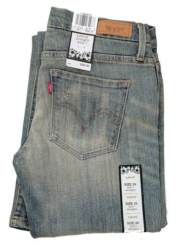 Levi's Premium 424 Jeans Rectos Women's Juniors 0016 Luz Bleach Azul Denim  | eBay