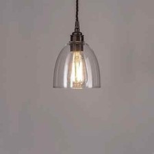 Old School Electric Bell blown glass pendant, Medium, Dark brown bronze