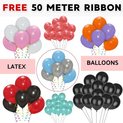 100 PCS Pearlised Latex Helium Balloons - Multi-Color For Wedding, Birthday, Party | 10" Round