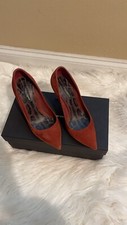 D&G Dolce Gabbana Red Suede Pumps EU 36/ US 5.5-6 $900