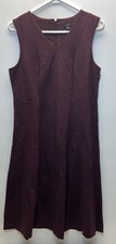 Ann Taylor Petite NWT Sleeveless zip up back dress burgundy Red 10P New Nice