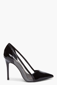 black and clear pumps