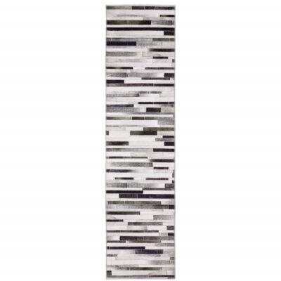 0.6m X 2.4m Grau Dunkelgrau und Beige Geometrisch Power Webstuhl Fleck Beständig