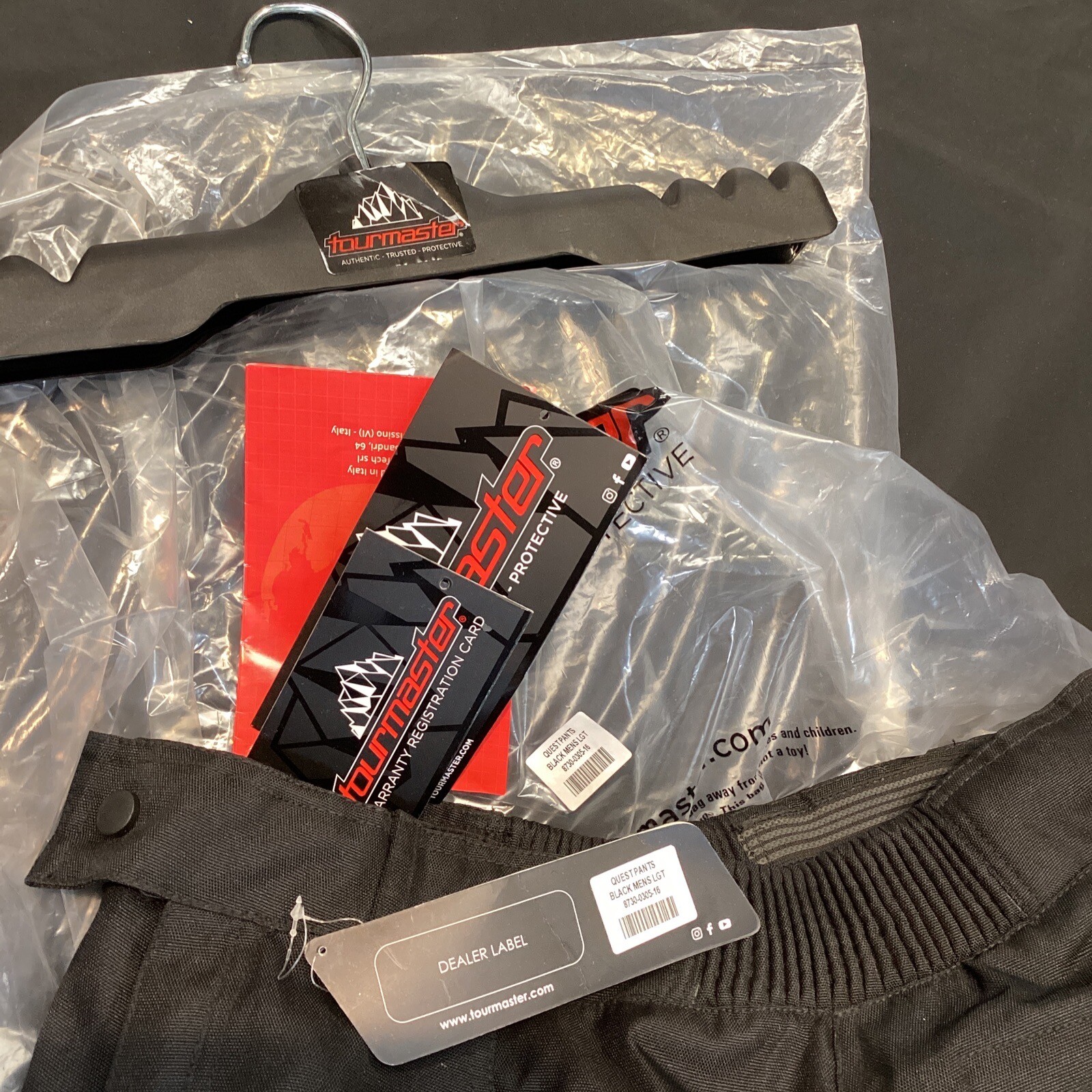 Tourmaster Quest Mens Waterproof Motorcycle Pants Black Size Large Tall