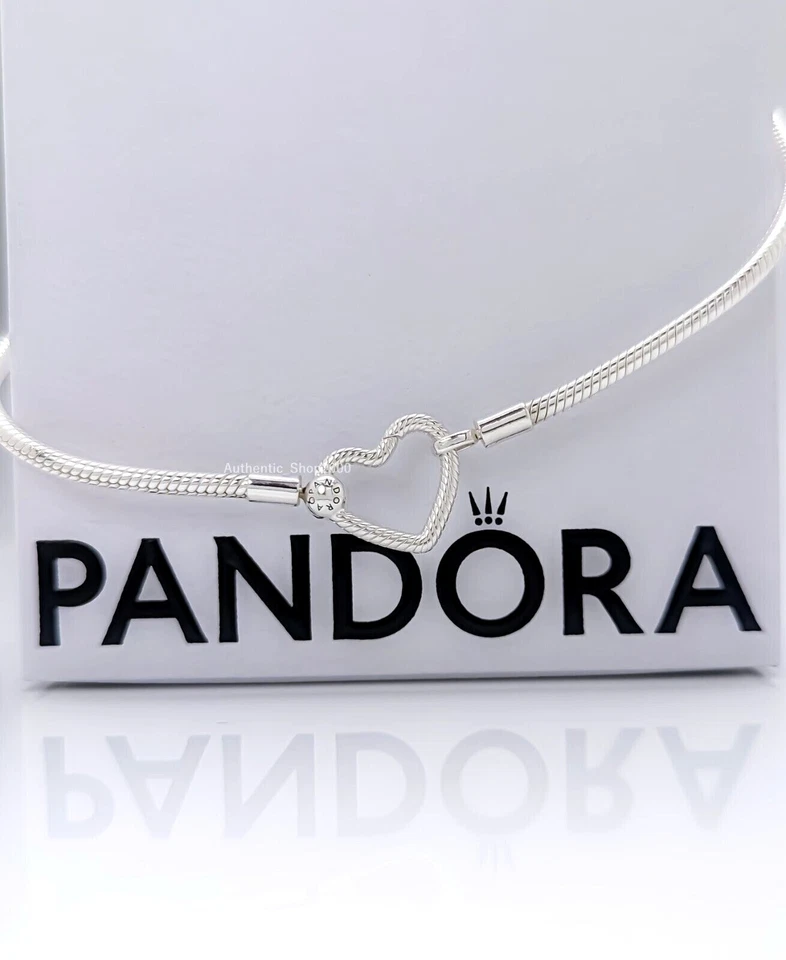 NUEVO 100% Auténtico PANDORA 925 Ale Cierre Corazón Serpiente Cadena Collar 393377C00 Foto 2 de 4