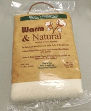 Warm Company Warm & Natural Needled Cotton Batting-Baby Crib Size 45"X60" NEW
