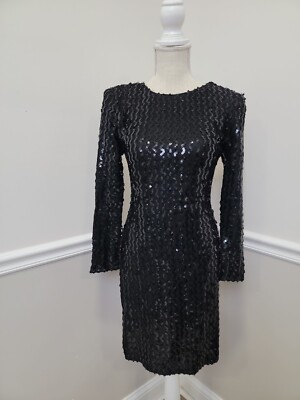 black sequin dress size 6 Vintage J.R.T Black Sequin Dress Size 6, Little Black Sequin Dress,  Cocktail
