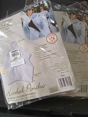 Wenzel Rain Hooded Poncho Clear 50''x80'' Set Of Two(2) 100% Waterproof Vinyl 