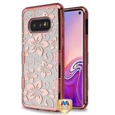 MyBat Tuff Electroplated Hybrid Case for Samsung S10e - Hibiscus