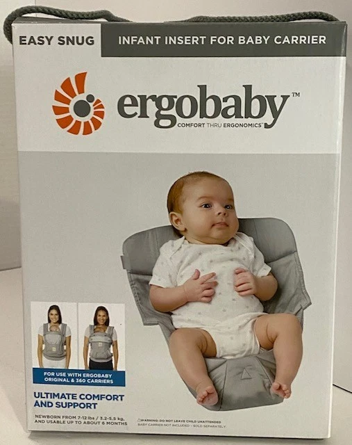 Ergobaby Easy Snug Infant Insert Grey Premium Cotton