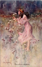 Thistle-Down Postcard a/s Thomas Maybank C.W.F. Series 1323 Faulkner London